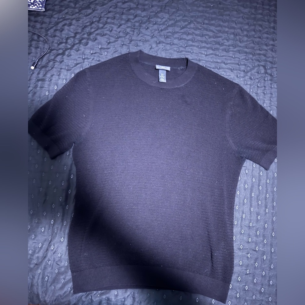 H&M Men's knit see through Black Sweater shirt